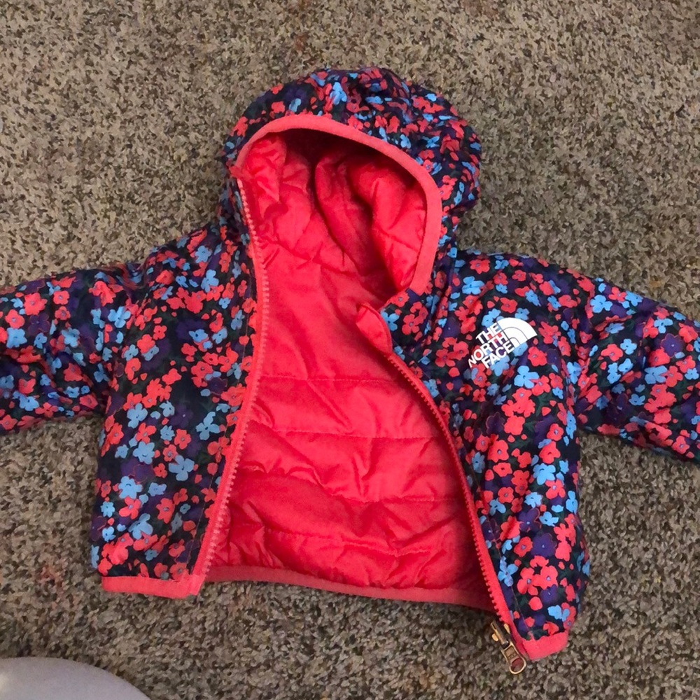 Reversible coat for baby girls